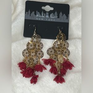New Nicole Miller Fuchsia Dangle Earrings